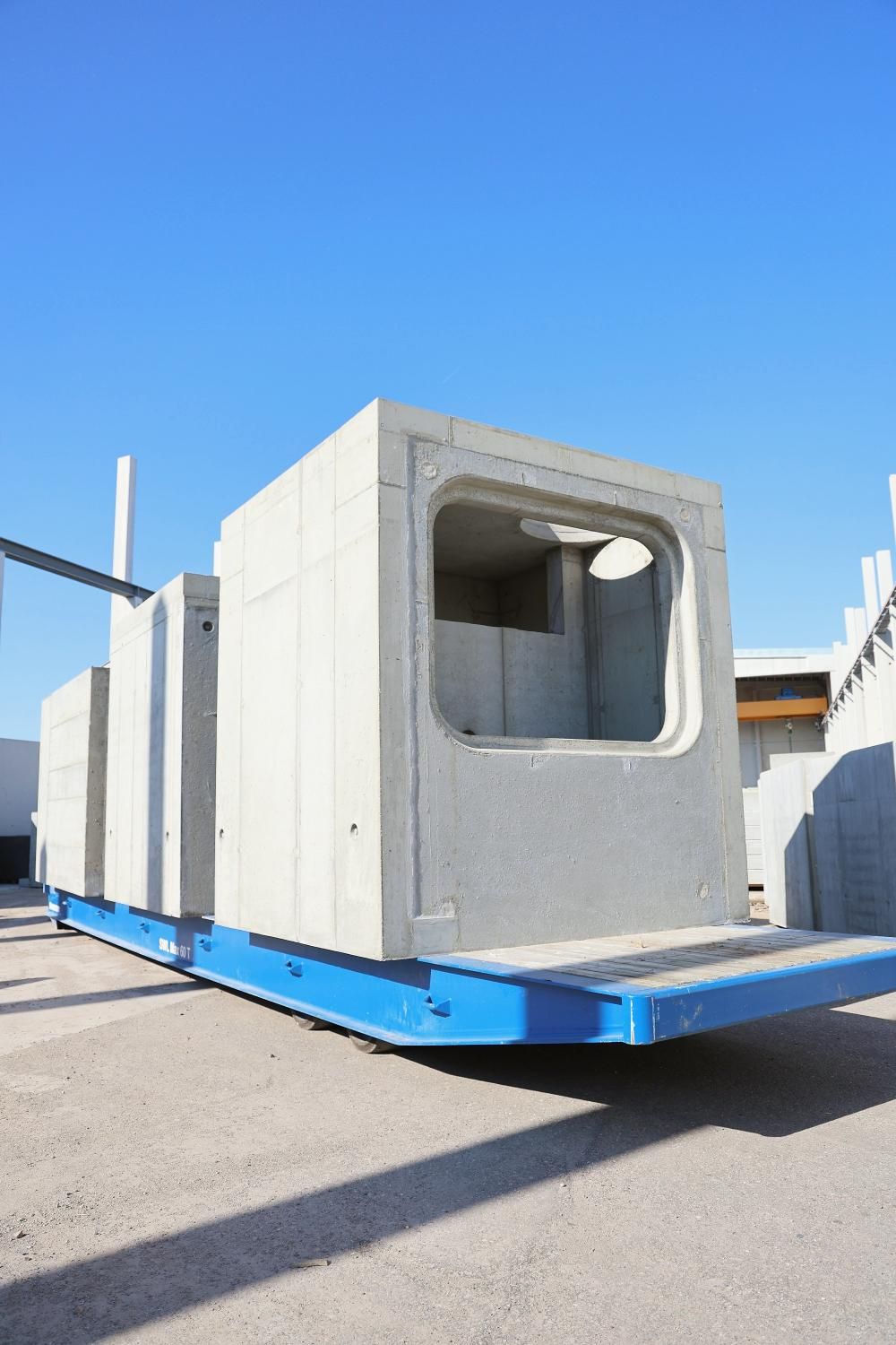 A stack of precast concrete pipes at Webeco, ready for use in sustainable water infrastructure projects.